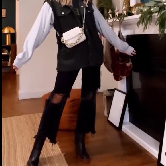 Free People Maggie Mid Rise Black Distressed Jeans - Picture 5 of 6